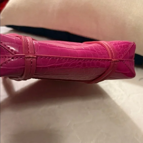 Elizabeth and James Fuchsia Croc-Embossed Tote - Picture 7 of 11